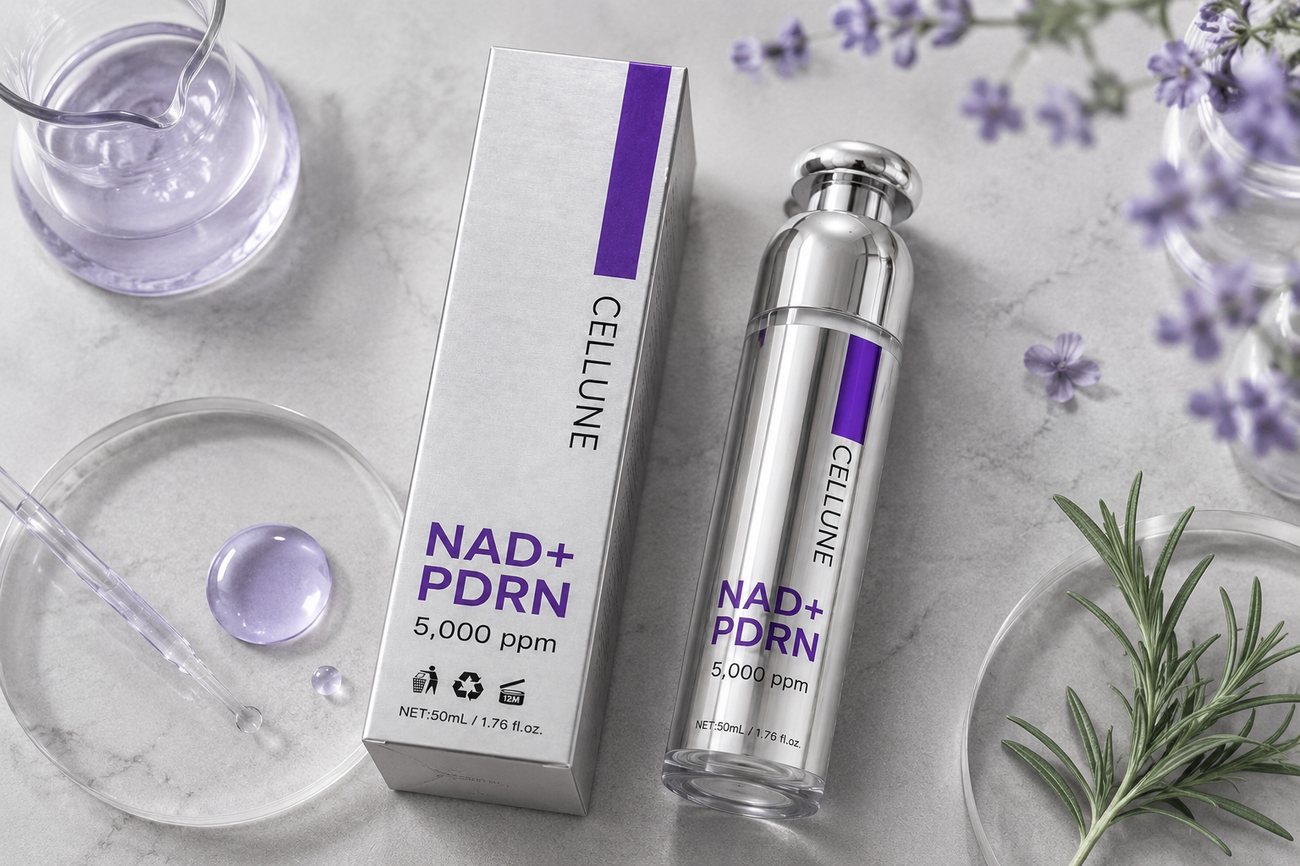 CELLUNE serum and box with botanical ingredients